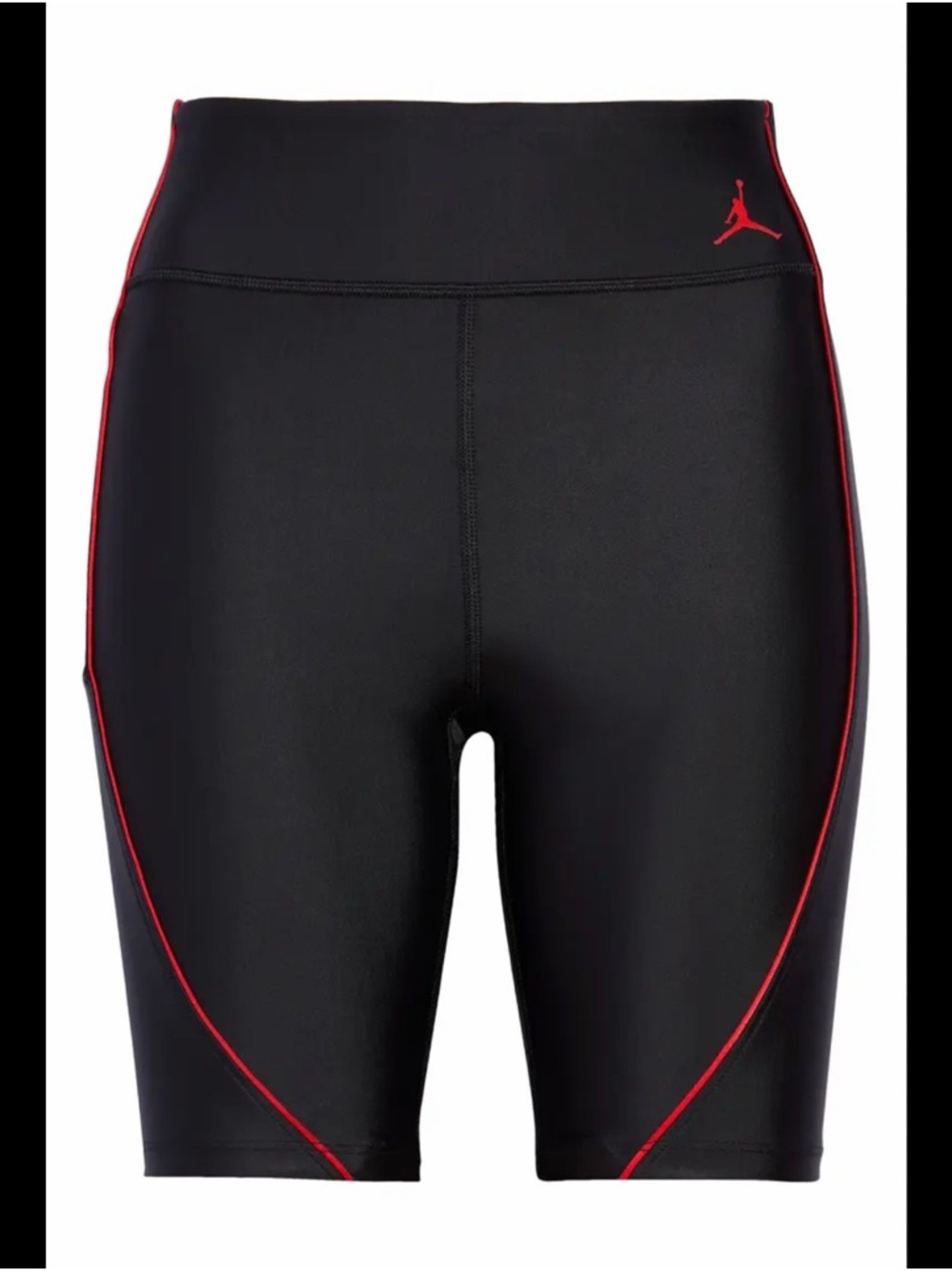 Jordan Black Bike Shorts with Red Contrast Stitching - Picture 2 of 8